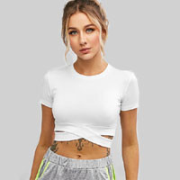 Cropped Criss Cross Sports Tee